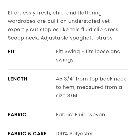 LOFT GREEN SLIP DRESS Adjustable spaghetti straps.100%Polyester
Machine Washable - Picture 4 of 5